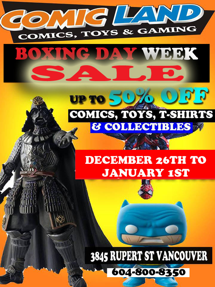 Comic Land Boxing Day Week Sale Dec 26th 2019 to Jan 1st 2020